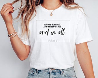 Christian Scripture Tee Soft Cotton Ephesians Bible Verse Shirt Faith Inspirational T-Shirt