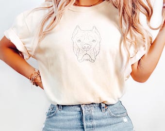 Cane Corso Dog Line Art T-shirt | Minimalist Dog Face Tee for Pet Lovers