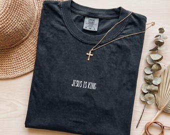 Jesus Is King Minimalist Tee | Soft Cotton Christian Shirt