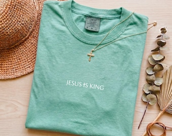 Jesus Is King Minimal Christian Typography Tee | Unisex T-Shirt