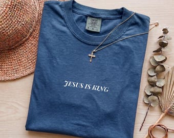 Minimalist White Cotton Logo T-Shirt | Jenn King Garment-Dyed Tee