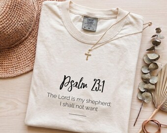 Psalm 23:1 T-Shirt | The Lord is my Shepherd Graphic Tee | Soft Unisex Comfort Colors Shirt | Gift for Christians & Faith Lovers
