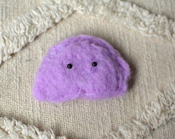 Blåbärsmolndumpling - Kawaii nåltovad miniatyrfigur, liten samlarfiltmatkonstgåva
