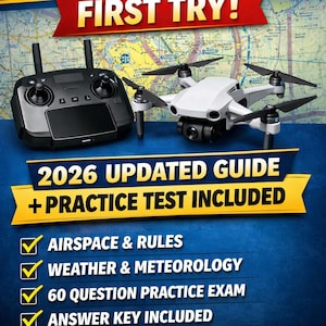 FAA Part 107 Study Guide 2026 | Remote Pilot Practice Test | Drone License Exam Prep | 23 pages | Instant Download