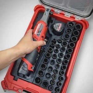 Juego de llaves de carraca y vasos de 3/8" Milwaukee M12 con inserto personalizado para Packout (impreso en 3D)