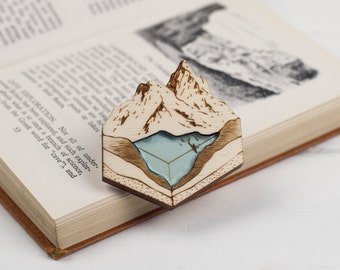 Glacial Lake Cross Section Brooch