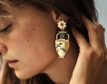 Greek Amphora Statement Earrings