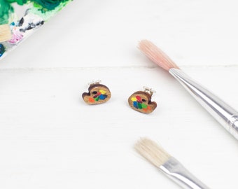 Paint Palette Stud Earrings