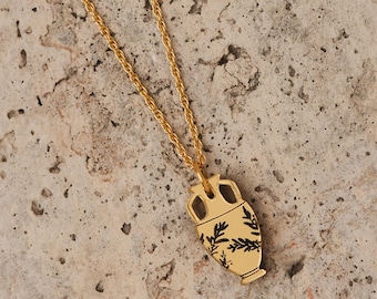 Tiny Amphora Charm Necklace