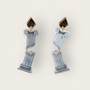 Crumbling Ionic Column Statement Earrings