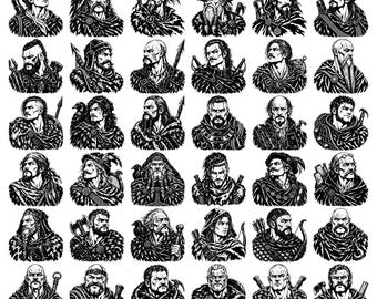 36 Corsairs of Valhalla Scandinavian Norse Mythological Seafaring Warrior Character Illustrations SVG PNG EPS