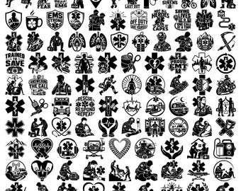 149 EMT SVG Bundle PNG Eps Dxf, Paramedic First Responder Emergency Medical Quotes, Ambulance Rescue Cricut Silhouette Designs Clipart