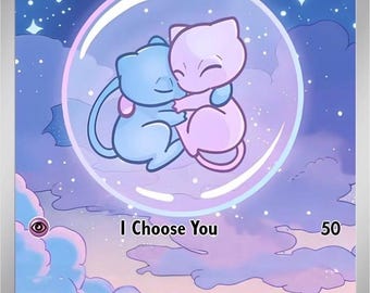 Holograficzna karta personalizowana Bubble Mew