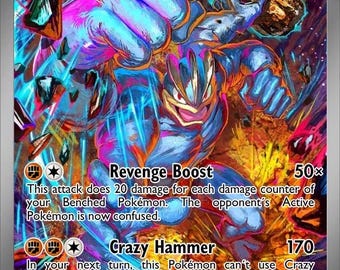 Machamp Ex pełna grafika niestandardowa karta holograficzna