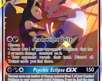 Karta holograficzna Espeon i Umbreon Gx na zamówienie