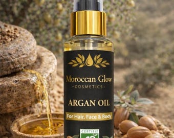 Aceite puro de argán marroquí para cabello, rostro y cuerpo, elixir de aceite de argán natural de lujo, crema hidratante corporal profunda, sérum capilar antiencrespamiento.