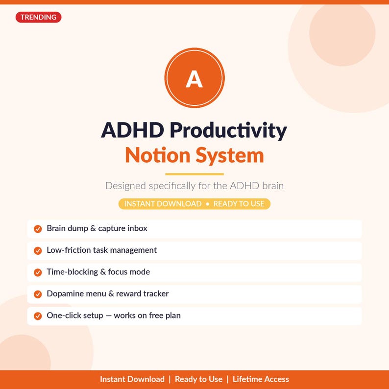 Adhd Inbox ADHD Notion Template | ADHD Productivity System | Brain Dump Daily ...