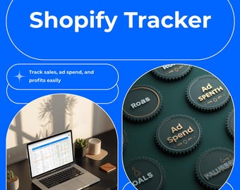 Strumento di monitoraggio dei profitti per il dropshipping su Shopify / Dashboard di vendite e spesa pubblicitaria (download digitale)