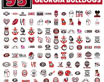 Lot Bulldogs Svg, football de Géorgie, université de Géorgie, lot SVG, imprimable, cricut, basket-ball universitaire, téléchargement, collège