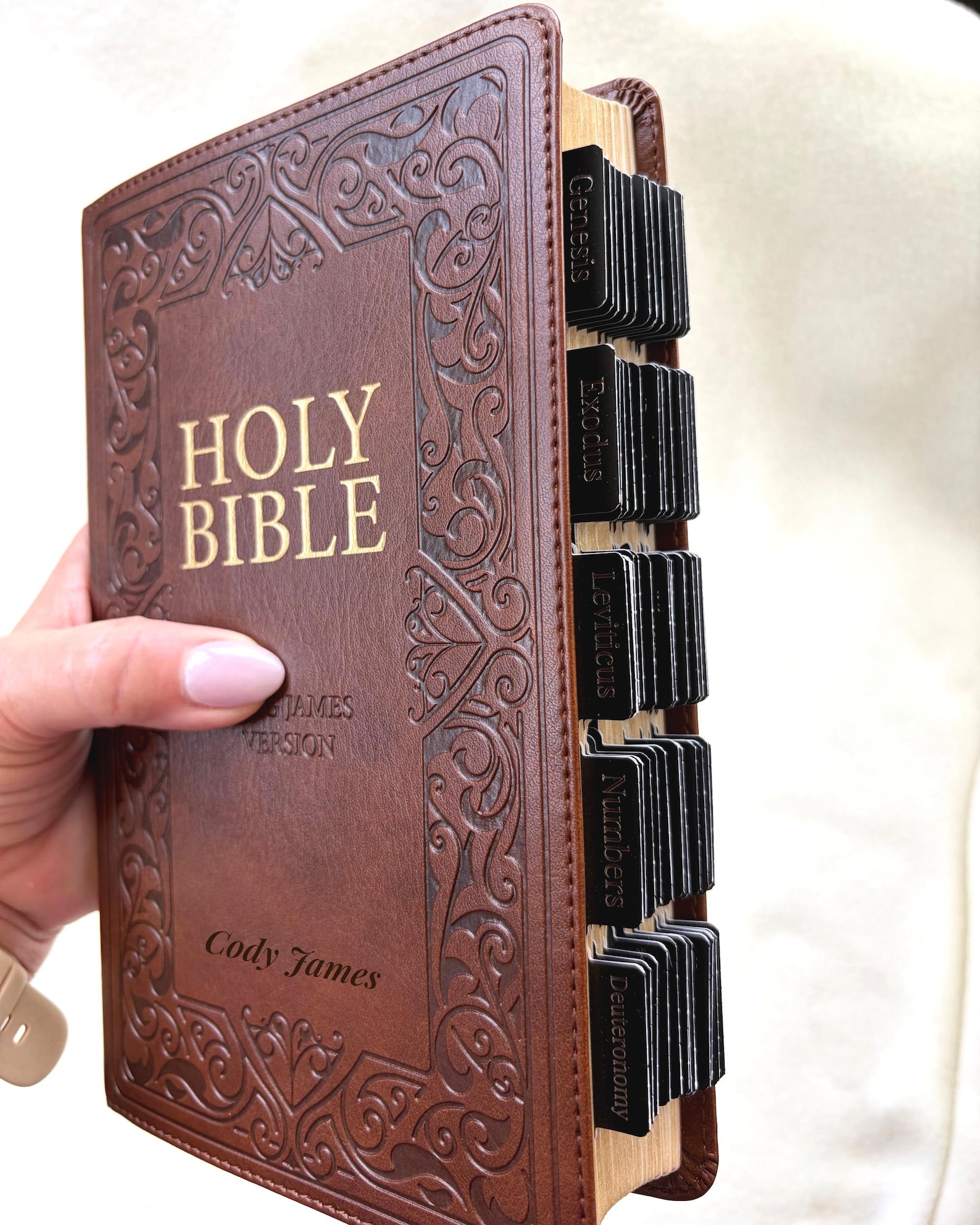 Personalized KJV Bible With Tabs, Custom Name Engraved, Standard Print ...