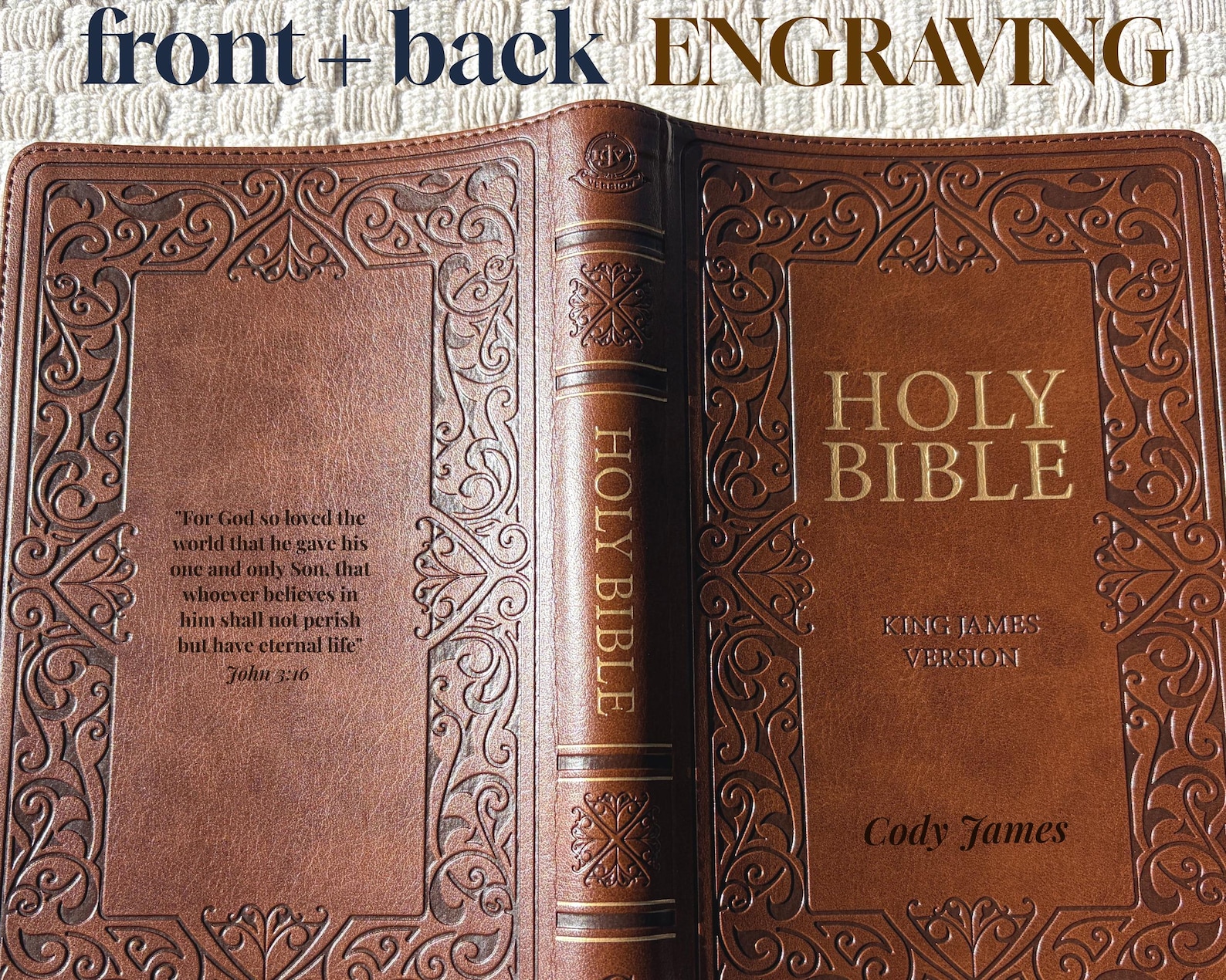 Personalized KJV Bible With Tabs, Custom Name Engraved, Standard Print ...