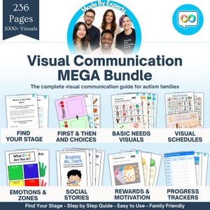 Visual Communication Guide for Autism Families | 1000+ Visuals | Visual Schedules, Social Stories, Emotions, First-Then | Printable Bundle