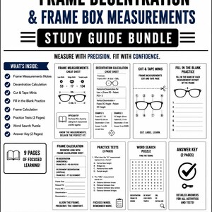 Rahmenmessungen und Dezentrierung Studienführer Printable | ABO Optisch Mathe PDF