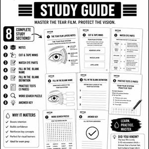 Tear Film Studienführer zum Ausdrucken | ABO Optische Anatomie Notizen PDF