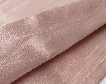 Light peach pink wedding bridal shantung raw silk fabric number 1-159 for yard or meter