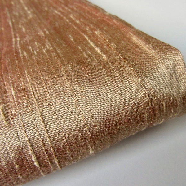 Tortilla brown clay brown multi shade shantung raw silk fabric number 1-067  - 1/4 yard