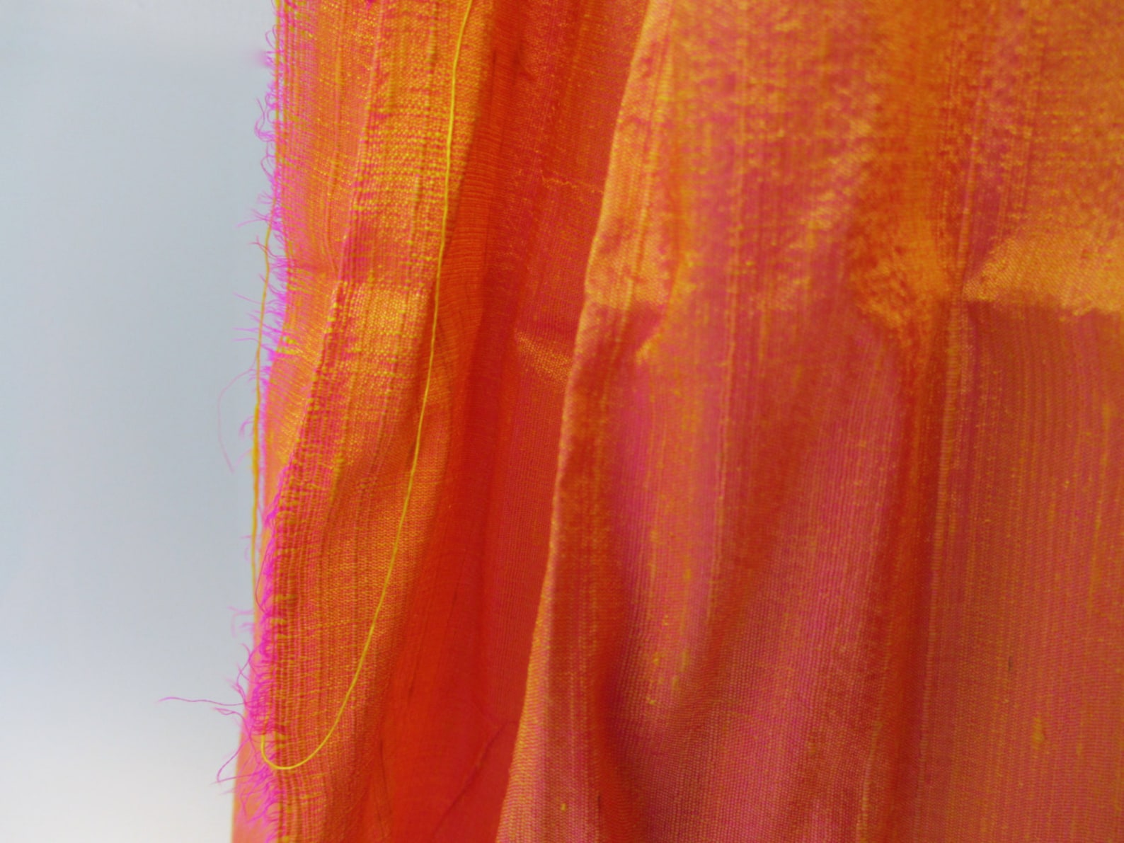 Saffron Orange Gold Metallic Shantung Silk Fabric
