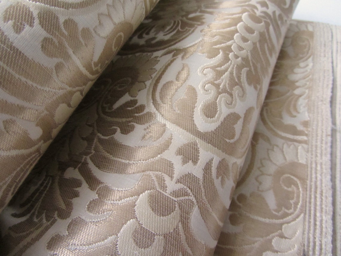 Gold White Silk Brocade Kinkhab Heavy Indian Silk Brocade - Etsy