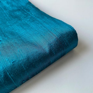 Petrolblauwe bruiloft bruids Shantung ruwe zijde nummer 957 - 1/4 werf - fat quarter