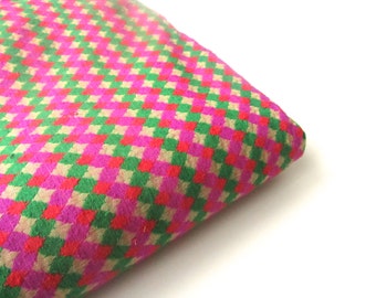 Colorful green purple red neon silk India velvet silk brocade fabric nr 346 fat quarter