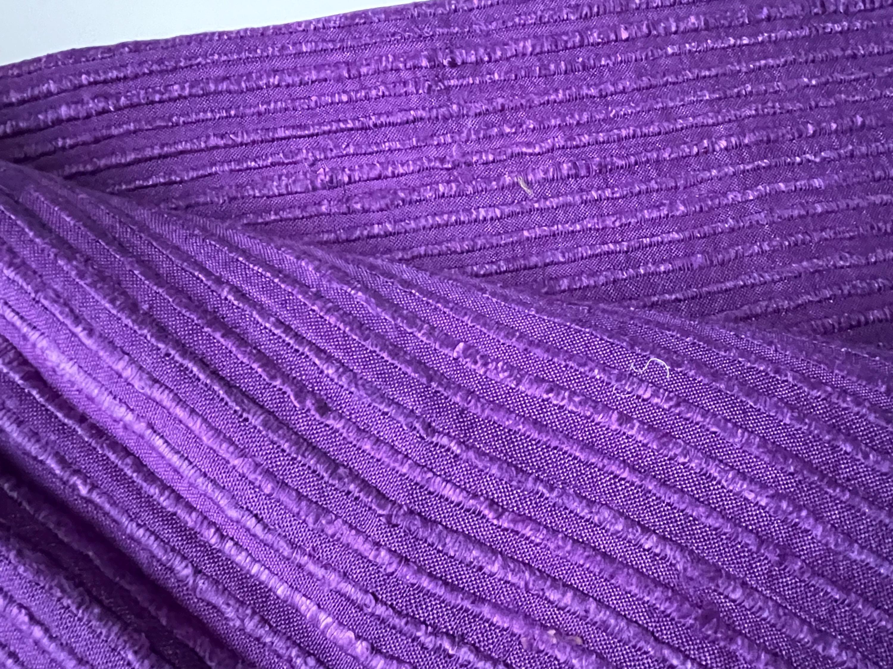 Federa Cuscino Quadrata 40x40cm In Seta Tessuta A Mano | Motivo Floreale Viola | Artigianato Indiano Ruwado - 2