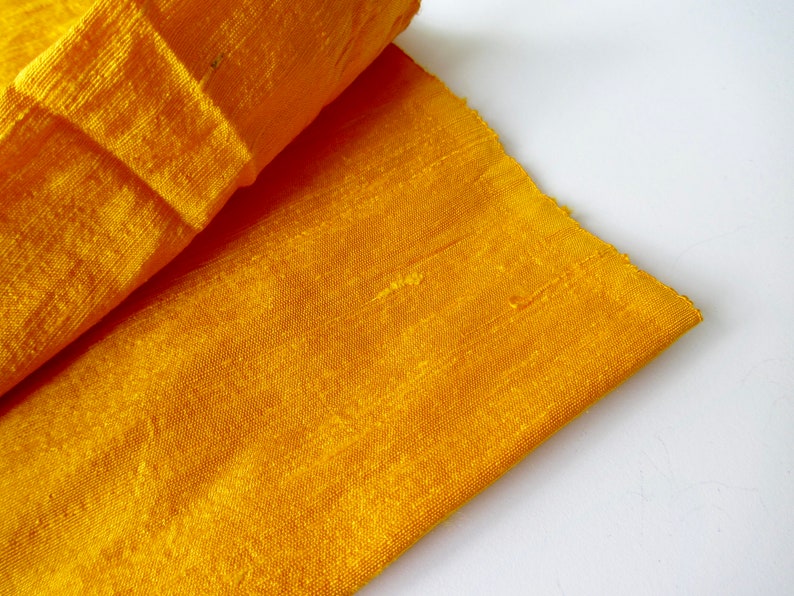 Yellow Gold Metallic Shantung Silk Fabric main image 0