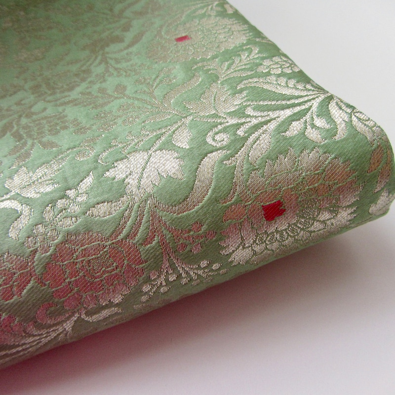 Bright Maroon Silk Brocade 402 Fabric main image 1