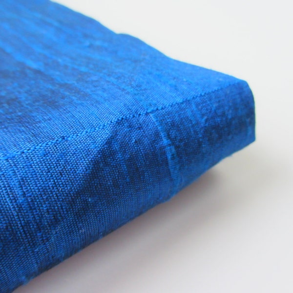 Cobalt blue raw silk India raw silk shantung silk fabric nr 802 fat quarter (1/4 yard)