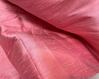 Soft pink shantung raw silk fabric number 898  - per yard or meter