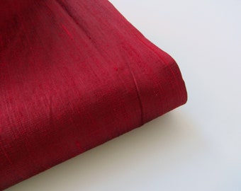 Tessuto di seta grezza shantung da sposa rosso vino numero 1-108 - 1/4 yard