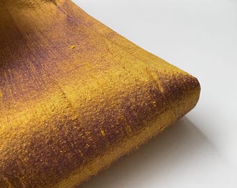 Reno Sand Shantung Silk Fabric: Gold Purple Two Tone (1/4 yard) nr. 1-205