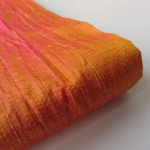 Orange raw silk wedding bridal peace shantung silk fabric number 756  - 1/4 yard | fat quarter