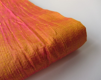 Orange raw silk wedding bridal peace shantung silk fabric number 756  - 1/4 yard | fat quarter