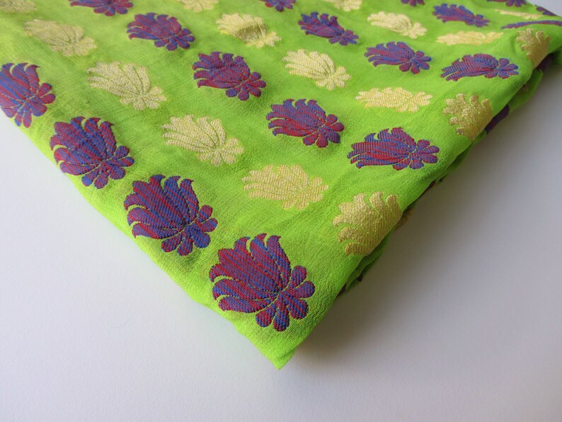 Green Embossed Organza Pure Silk INDIA for 1/2 Meter Etsy