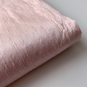 Tessuto di seta grezza shantung da sposa rosa chiaro numero 1-009 per 1/4 di iarda