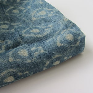 Indigo light mango hand block print tussar silk nr 1-160 for 1/4 yard