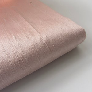 Tecido de seda crua Shantung rosa pêssego claro: Material para noivas (1/4 de jarda) nº 1-163