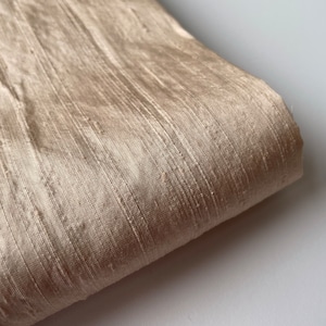 Rose gold champagne liver wedding bridal shantung raw silk fabric number 1-006