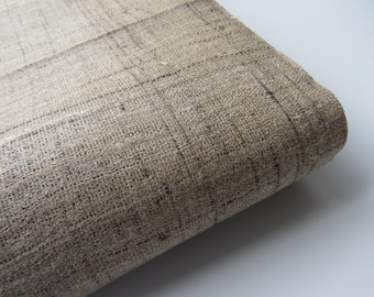 Natural undied light chocolate  handloom Indian silk fabric nr 1-152 for 1/4 yard