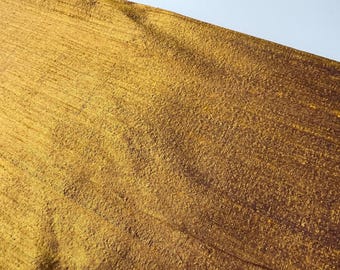 Reno Sand Shantung Silk Fabric: Gold Brown Two-Tone, Bridal Wedding Dress Material